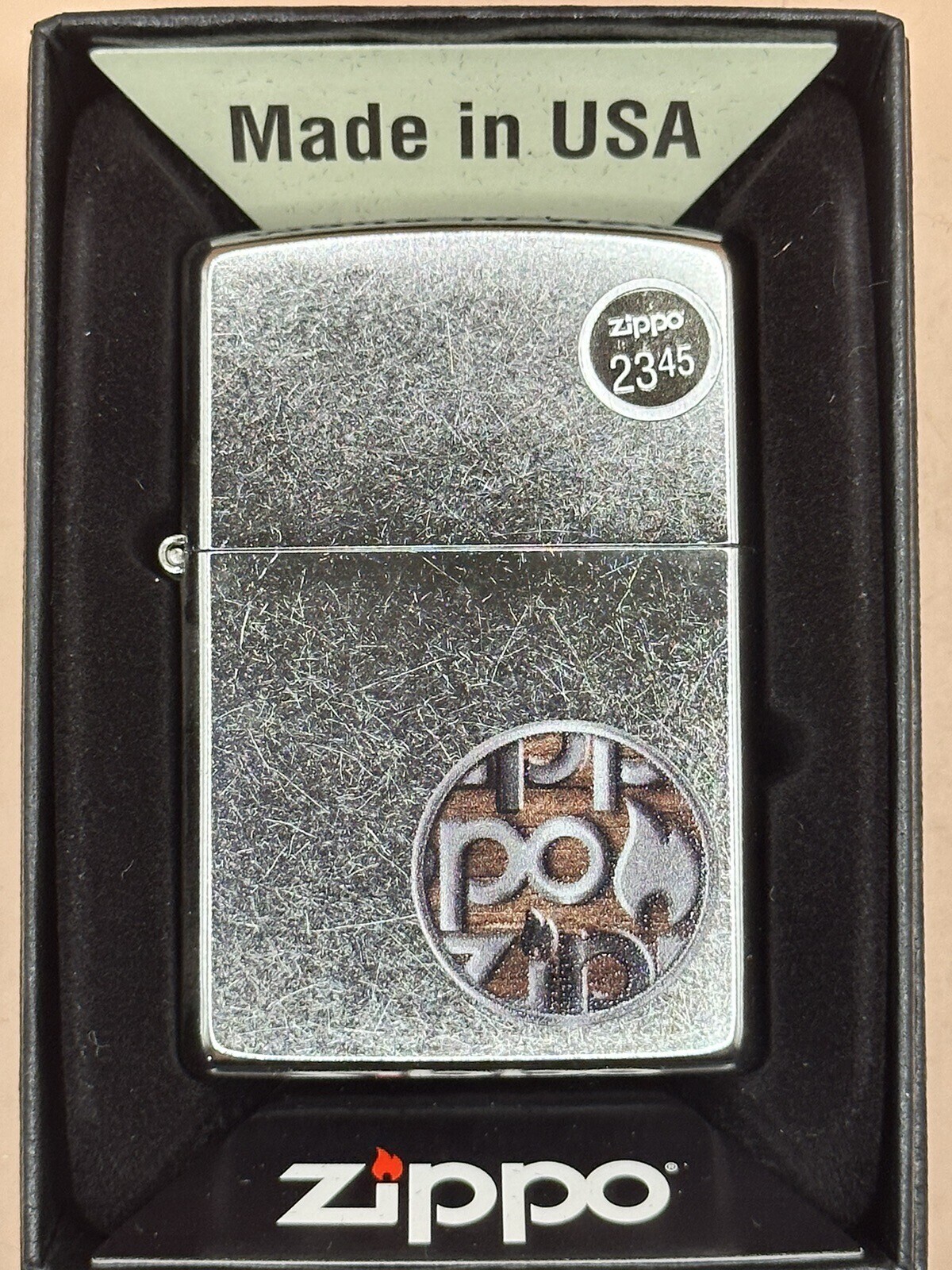 2020 Zippo Button Logo Chrome 29872 Zippo Lighter NEW