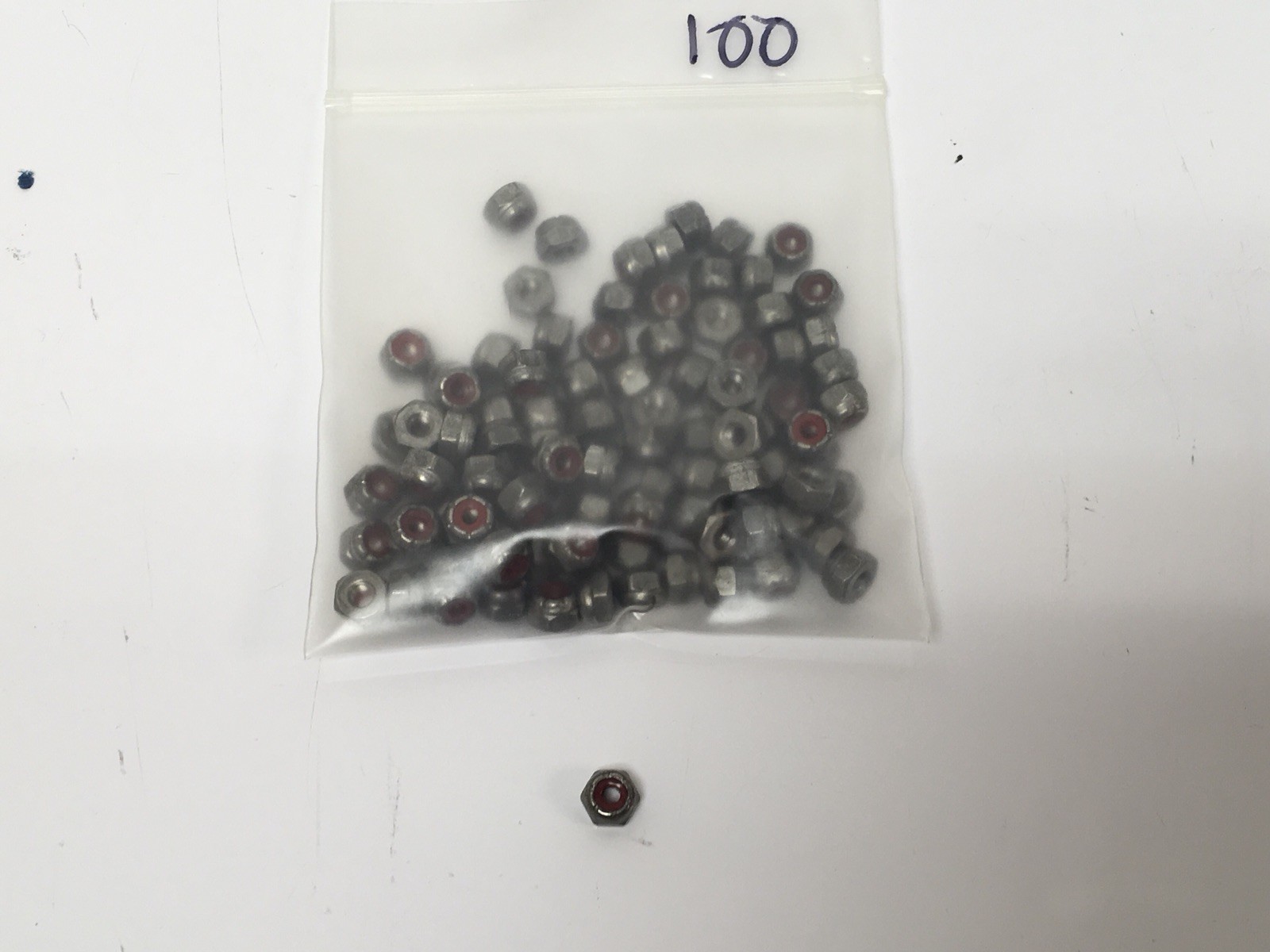 100 NEW MS21044C08 Mil-Spec 8-32 Stainless Steel Nut, Self-Locking, Hexagon