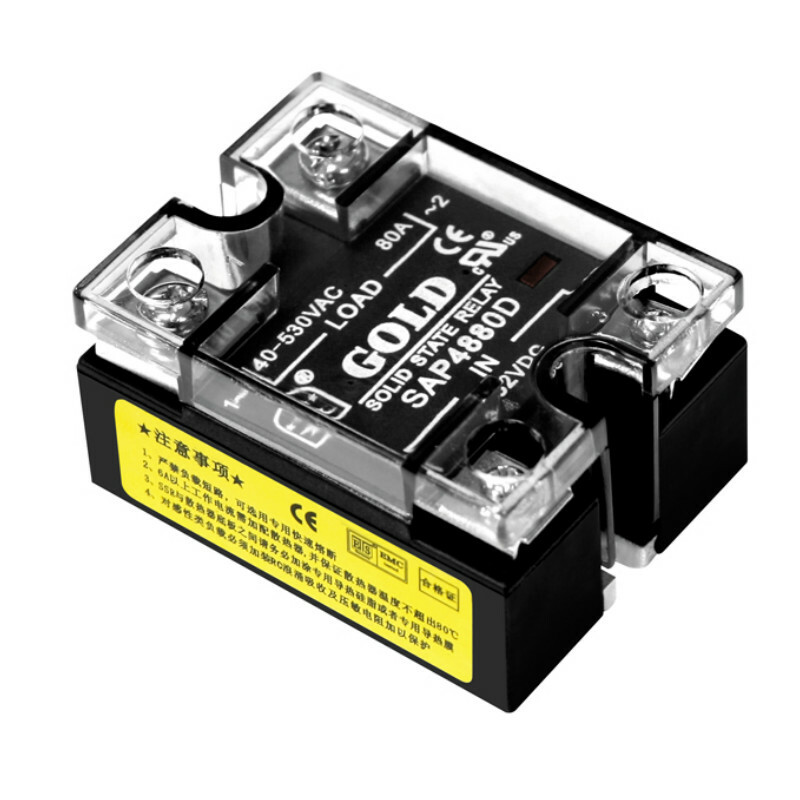 1pc AC SSR Single-phase Solid State Relay SAP4880D 80A DC Control AC Single LED