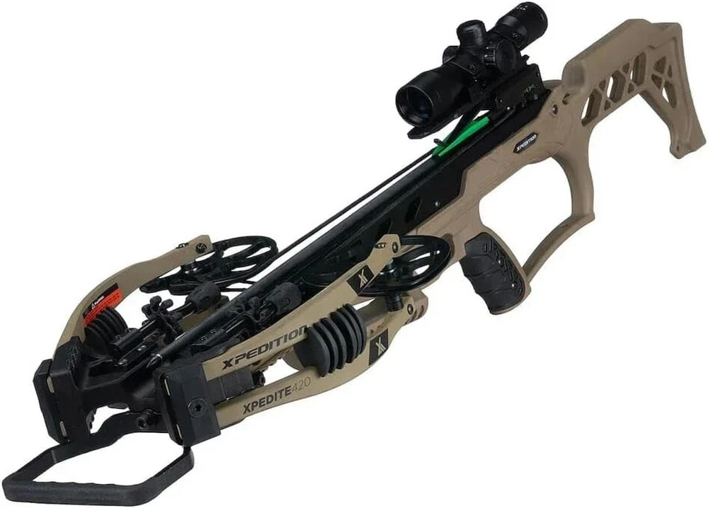 Xpedite 420 Crossbow with Rope and Crank Cocking Device, Compound Crossbow Packa