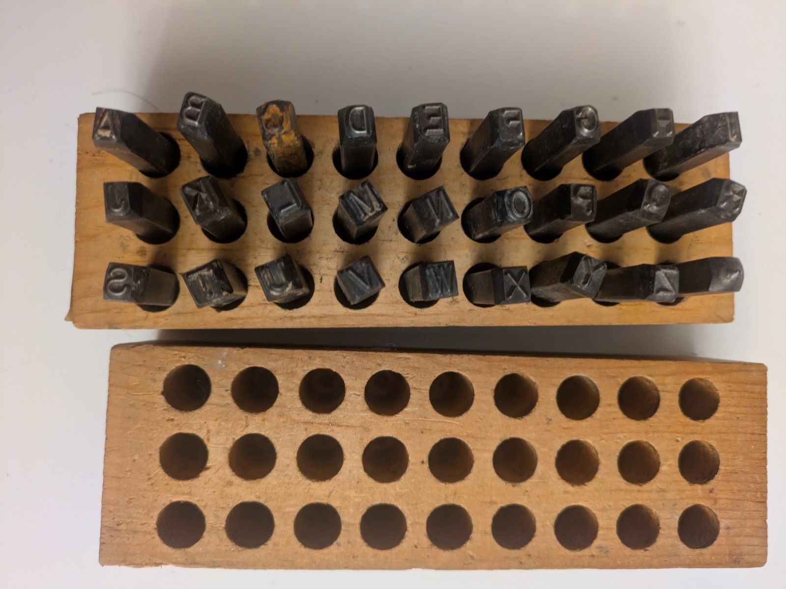 Machine Cut Steel Letters, set of 27, Sears Roebuck & CO 937925 Size 3/16 In