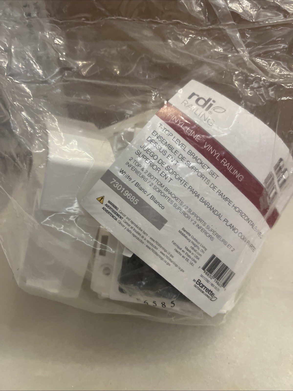 Finyl Line 73019685 Vinyl Brackets (2 Top and 2 Bottom) White