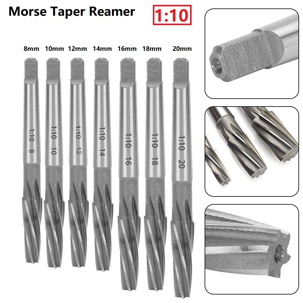1:10Morse Taper Reamer Tapered Chucking Spiral-Reamer HSS 8/10/12/14/16/18/20mm