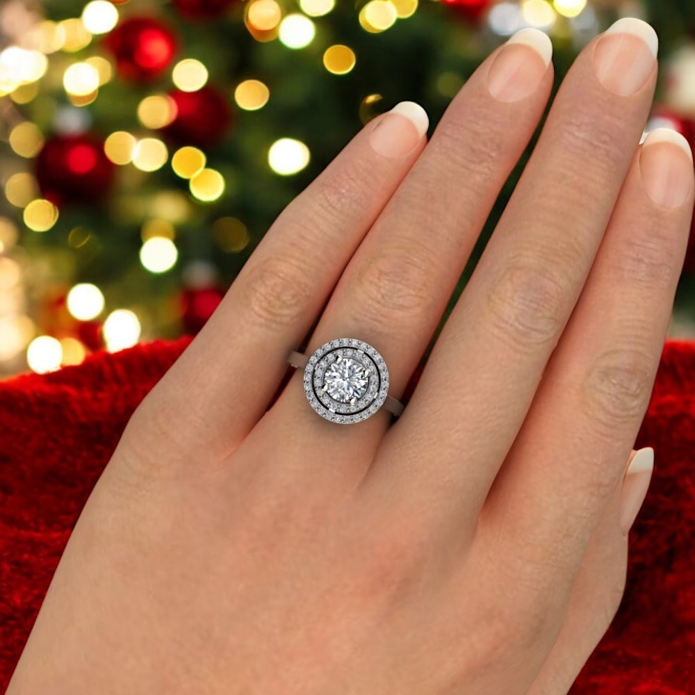Semi Mount Wedding Ring 0.30 Ct Diamond Round Cut Setting 950 Platinum  E F VVS2