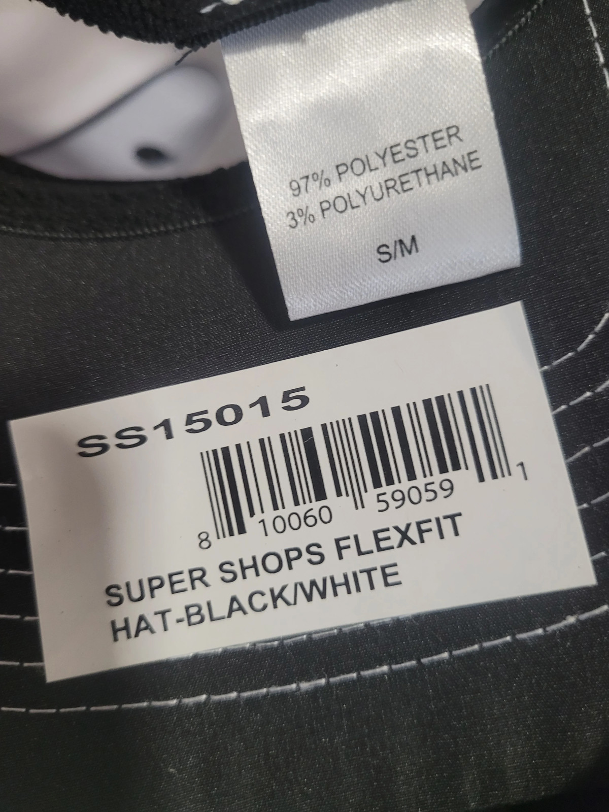 Super Shops SS15015 Fitted Mesh Hat - Black/White