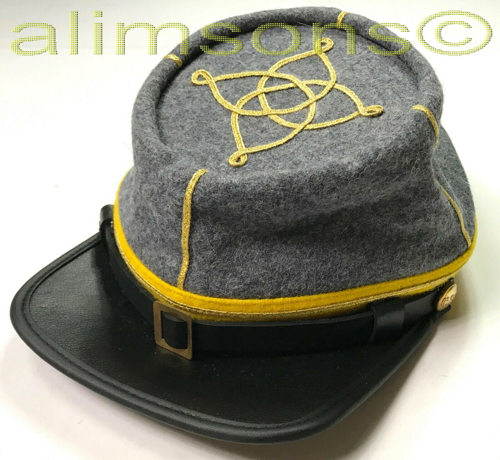 CIVIL WAR CONFEDERATE CS LIEUTENANT CAVALRY OFFICER KEPI FORAGE CAP-ALL SIZES!!!