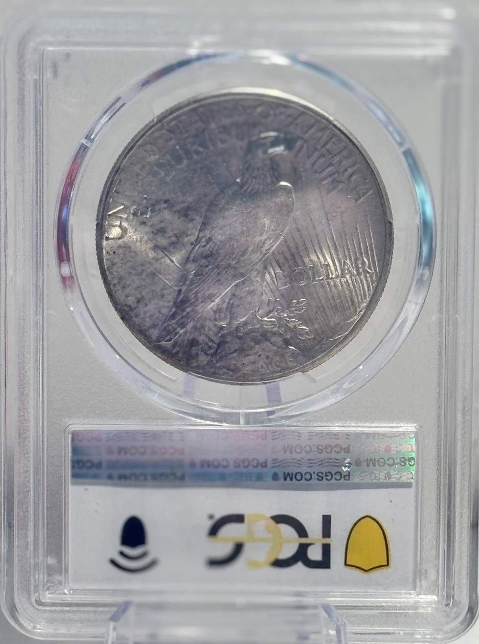 1925 $1 Peace Silver Dollar PCGS MS63 - Lightly Toned - Nice Luster