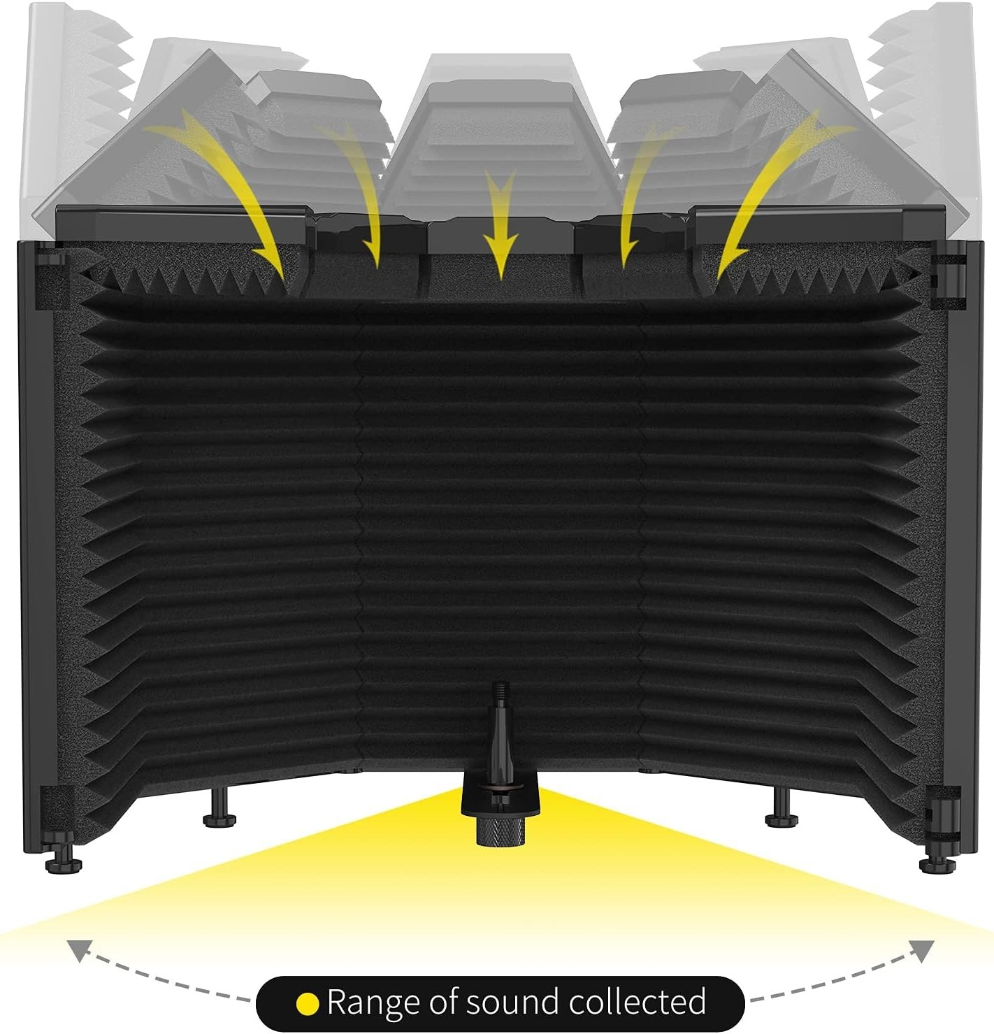 High-Density Multi-Panel Microphone Isolation Shield for Studio Recording