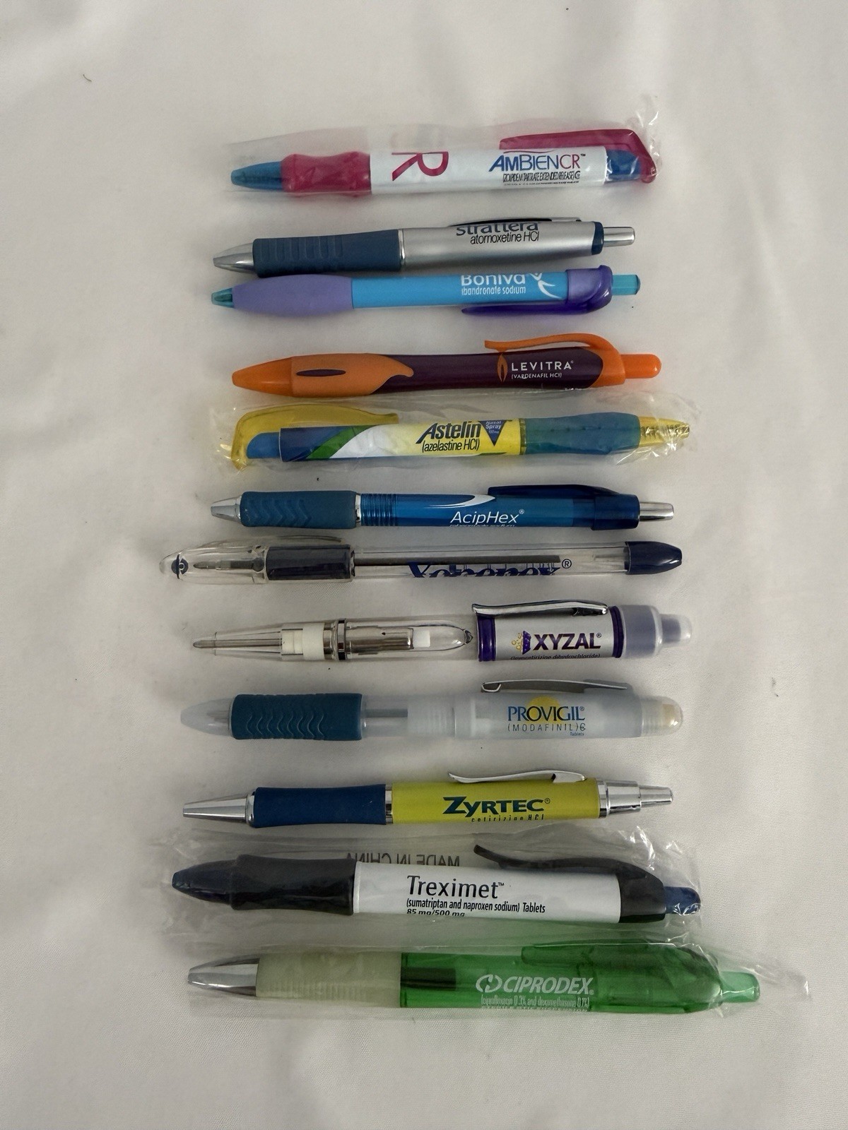 LOT OF DRUG PHARMA REP INK PEN Mixed Zyrtec Ambiencr Astelin