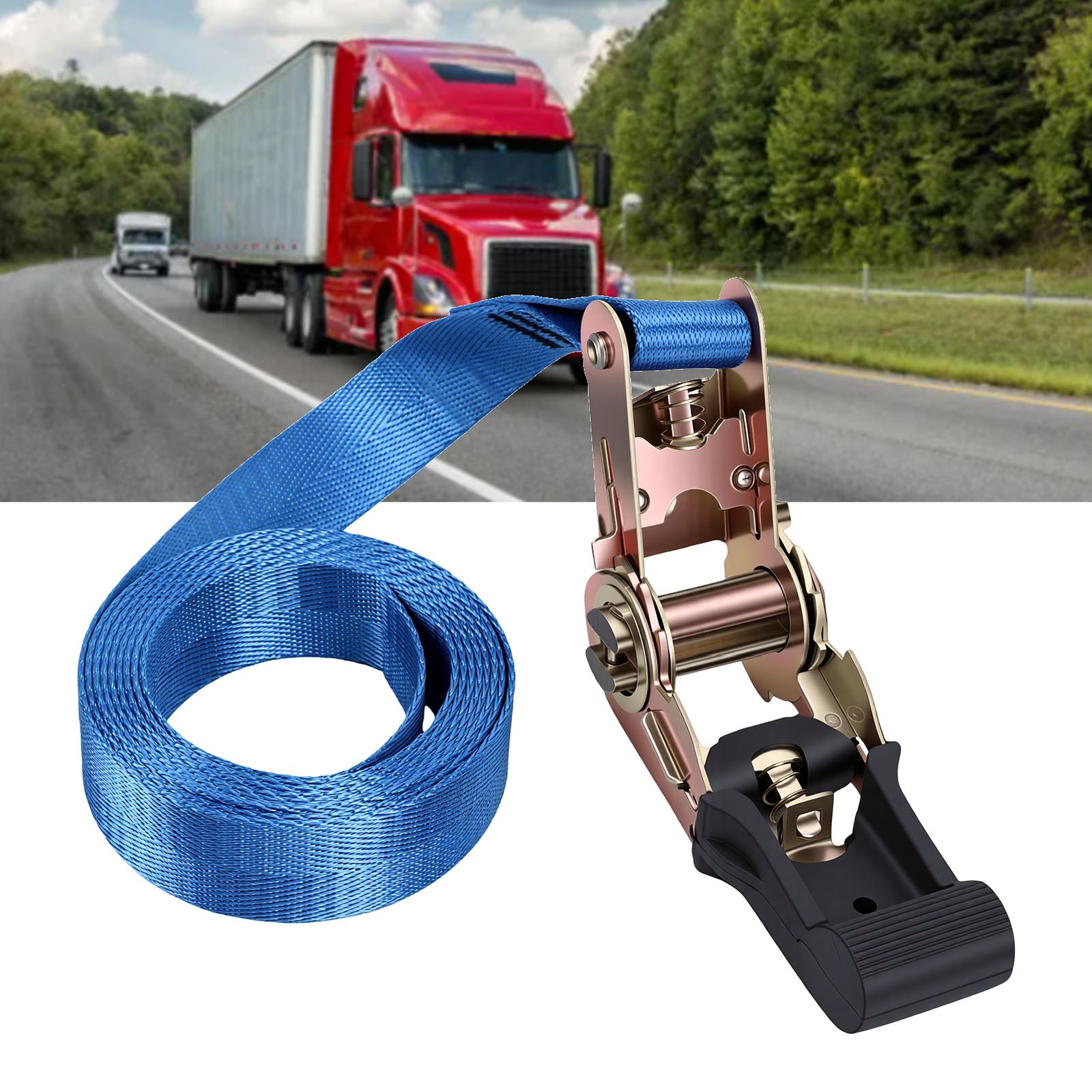 2PCS Ratchet Tie Down Straps Lashing Binding Strap For Truck Beds Roof CAD