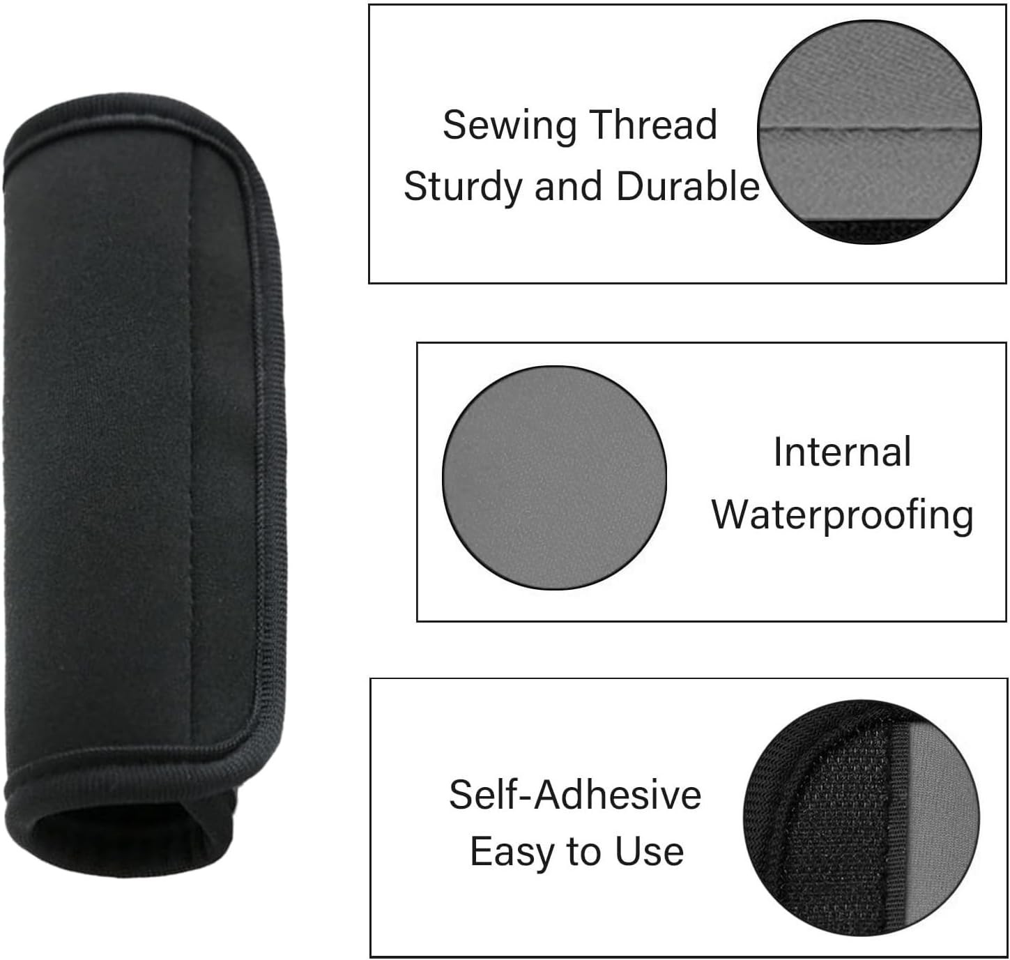 1-100PCS Luggage Handle Wraps for Suitcase Comfort Soft Handle Covers (Black)