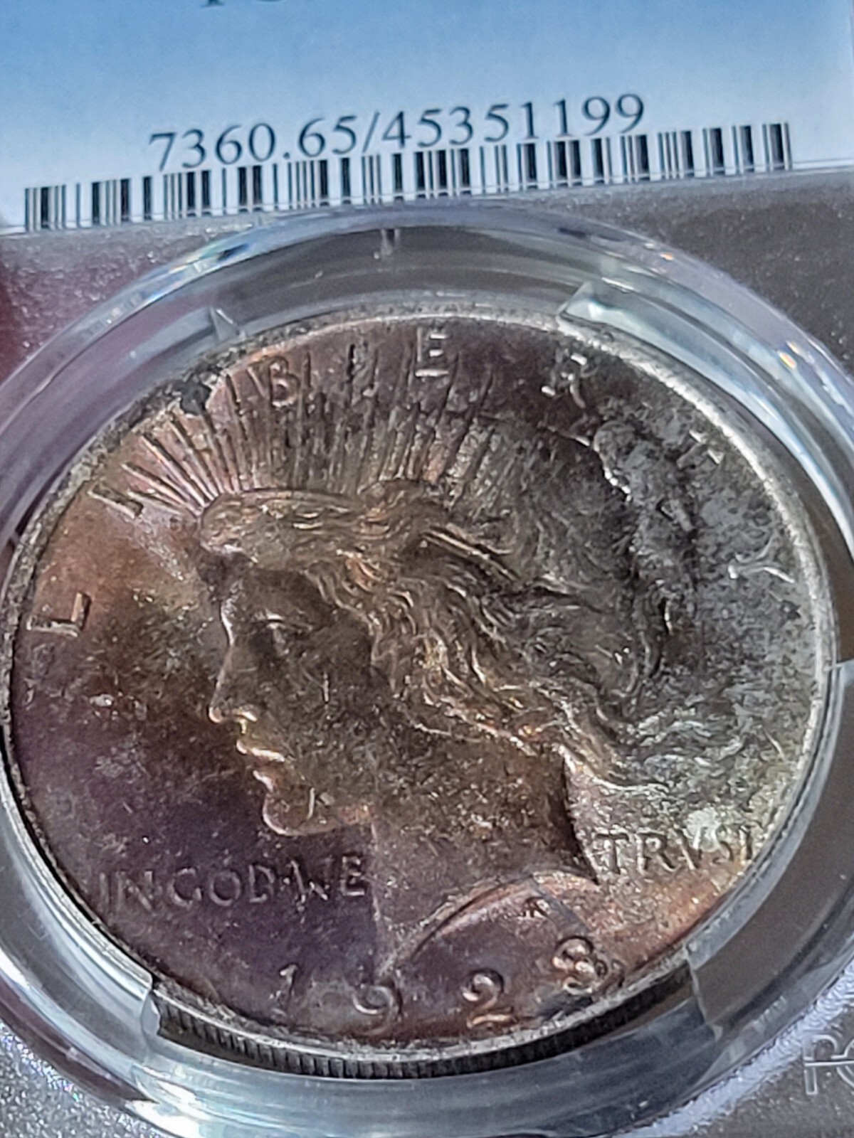 1923 $1 Peace Dollar PCGS MS65 Toned