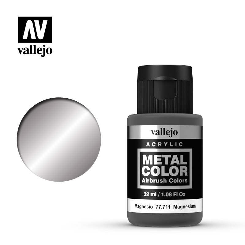 Vallejo 77711 Metal Color Magnesium Acrylic Paint 35ml - US