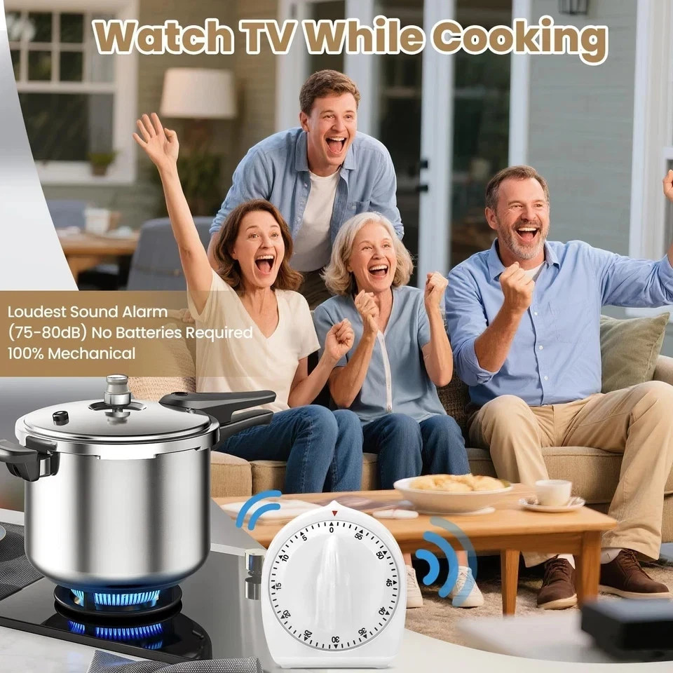 Kitchen Timers for Cooking, 60 Minute Wind Up - Chef Cooking Timer