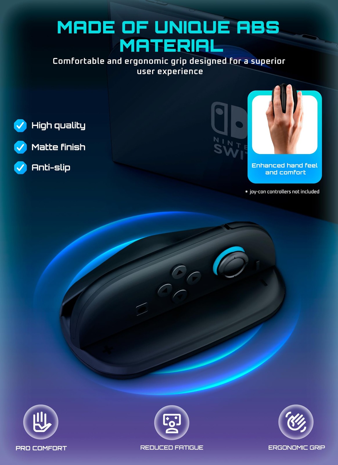 SUPCASE Switch 2 Joy Con Mouse Grip Adapter Black