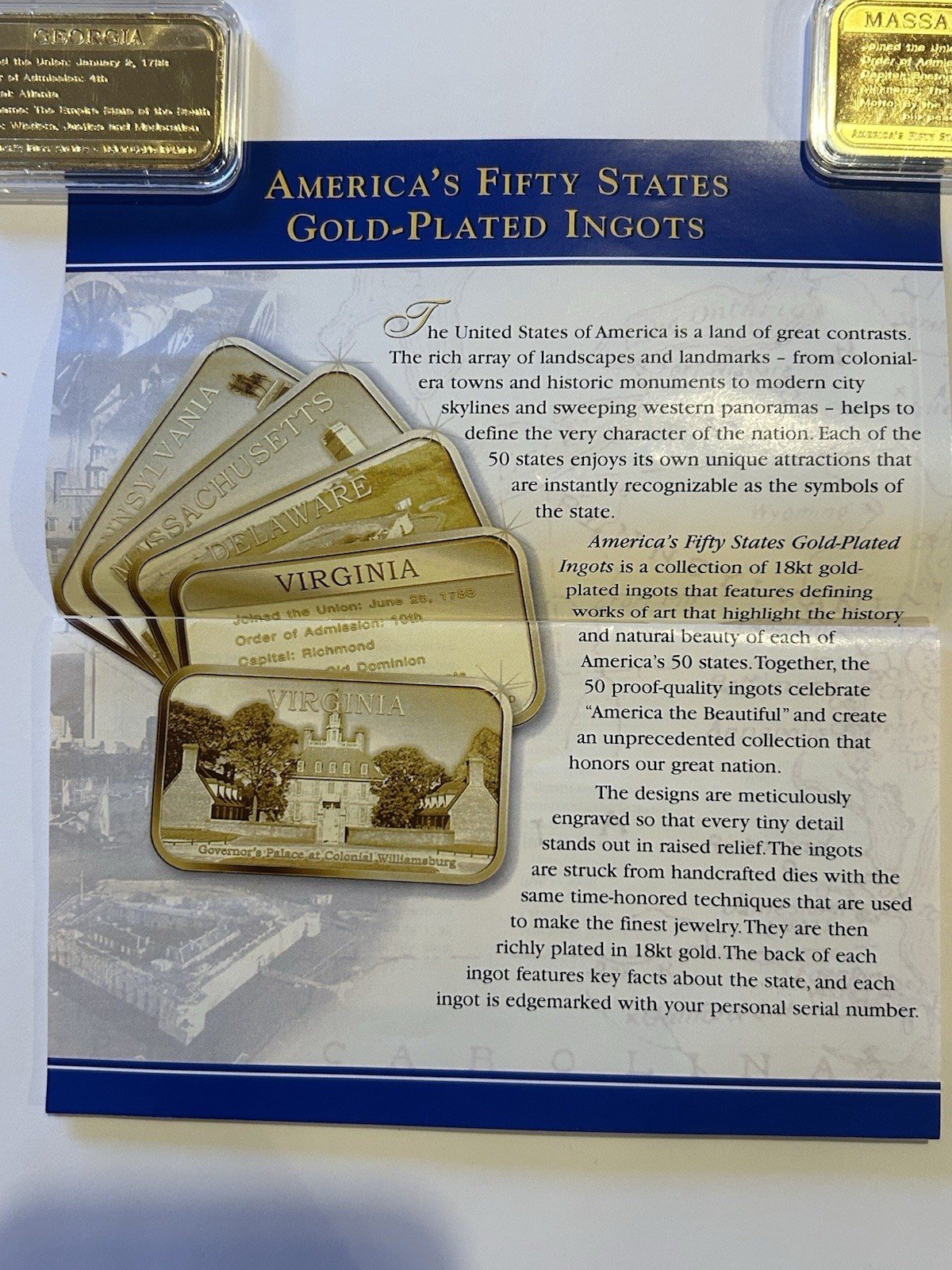 US States - Gold Plated (18kt) Ingots