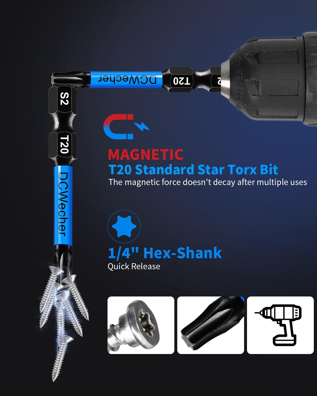 10-Pack T20 Torx Bit 2 In Professional-Grade Screwdriver Bits Impact Driver