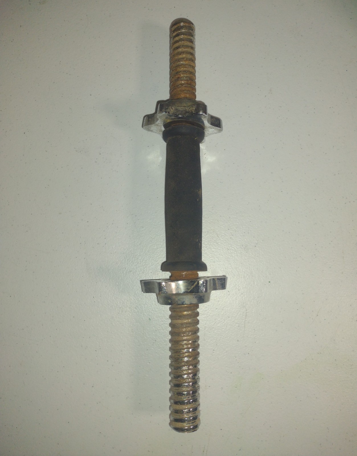 Vintage 14" Threaded Dumbbell  Handle With Spinlocks