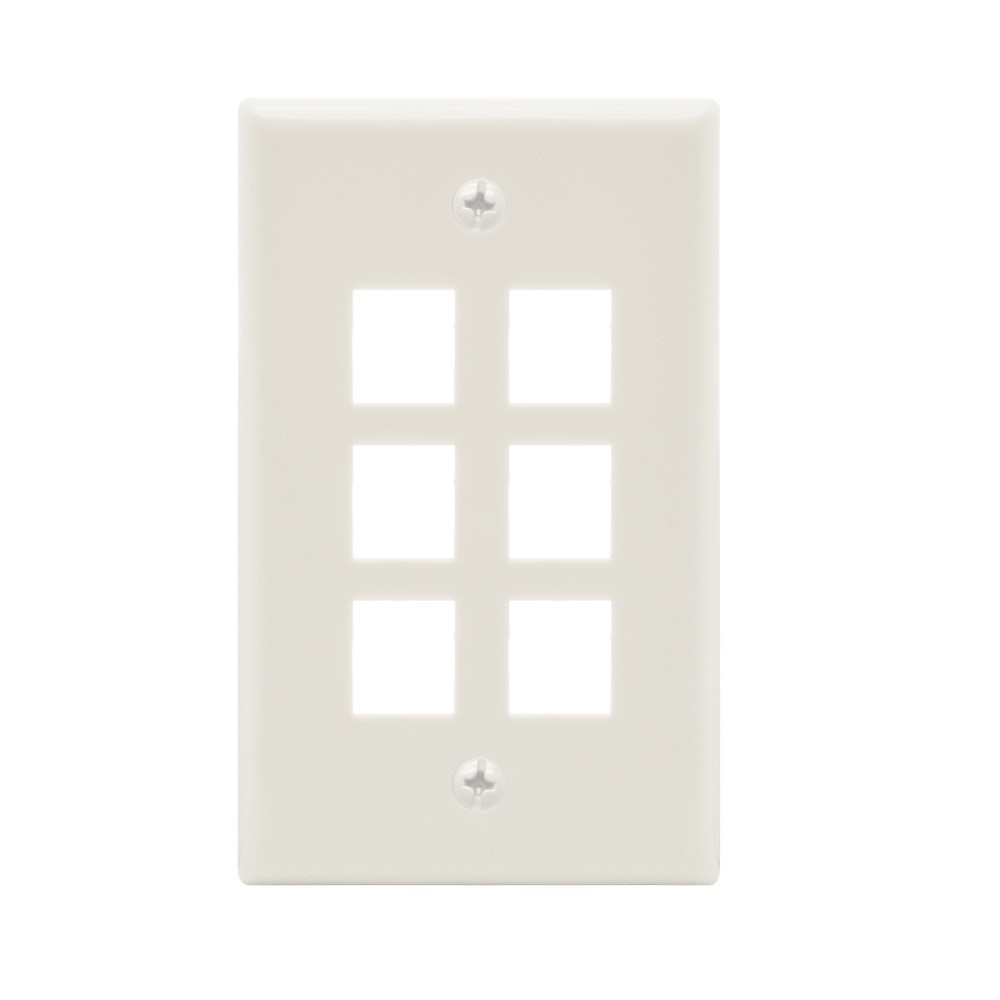 15 Pack of 6Port Keystone Wallplate White Smooth Face