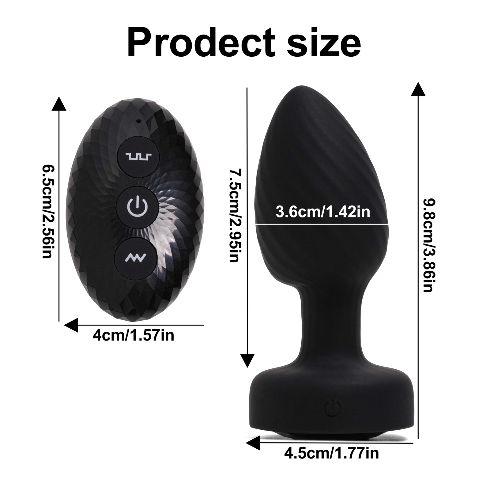 360° Rotation Vibrating Butt Plug Prostate Massager with LED Anus SexToy for Man