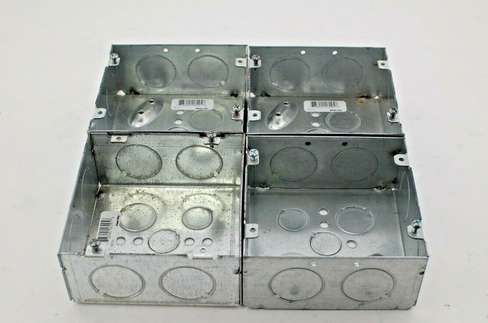 721711 Thomas and Betts Steel City Square Box with 1" Knock Outs (LOT OF 4)
