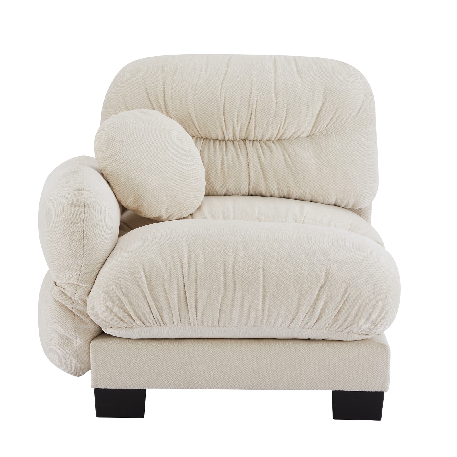 Flora Sofa LSF Chenille Beige 1-Seater 40.94"L x 34.25"W x 36.22"H