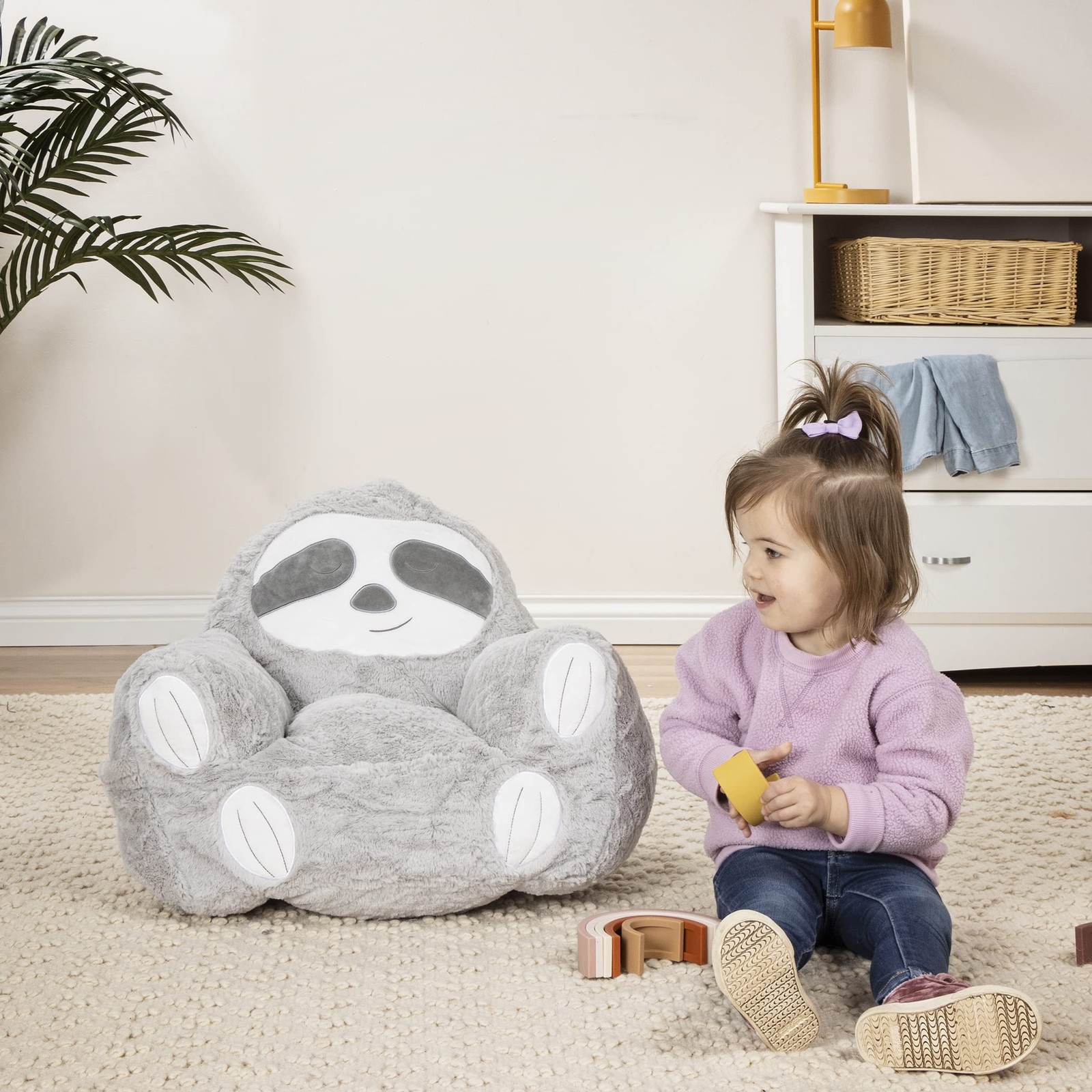 Sloth Plush Character Chair Comfy Pillow Chair for Boys and Girls, 19 in x 20...