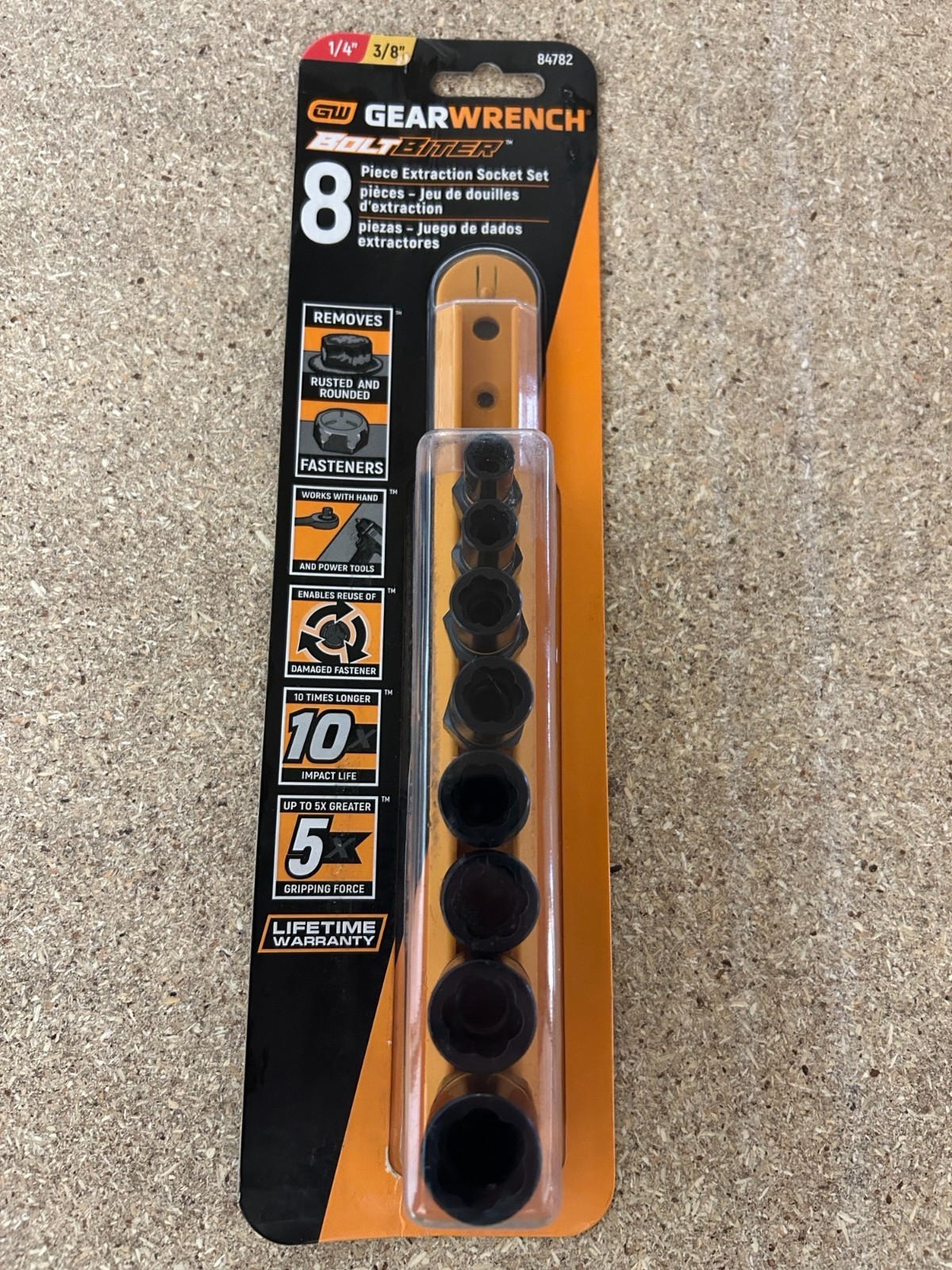 NEW Gearwrench 8 Pc 1/4" & 3/8" Drive Bolt Biter Impact Extraction Socket 84782