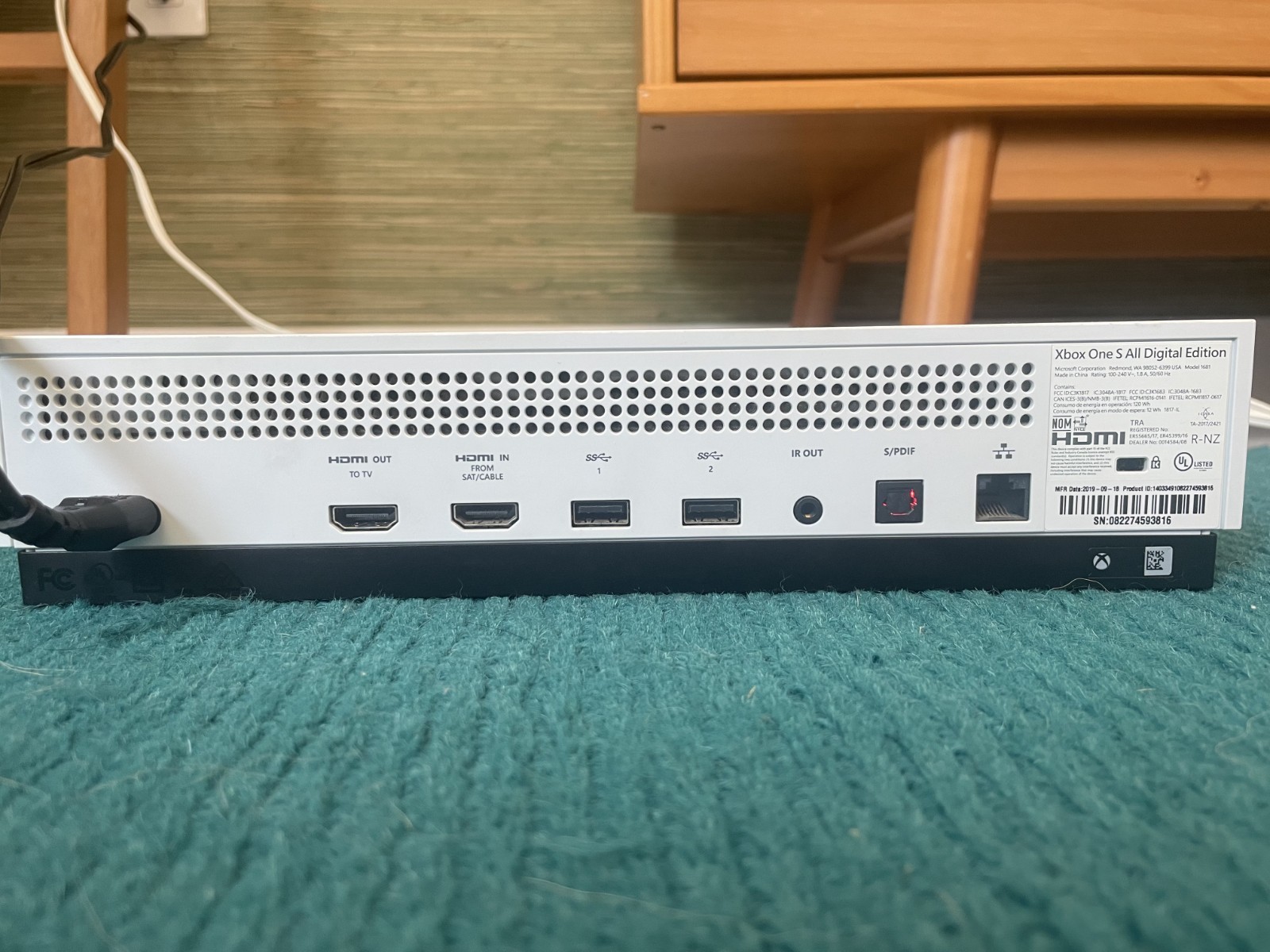 Microsoft Xbox One S All Digital 1TB Bundle + 2 OEM Controllers - Tested&Working