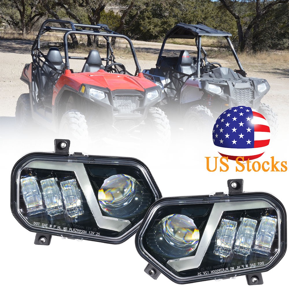LED Headlight Assembly w/ Angel Eye for Polaris Sportsman Ranger RZR 570 800 900