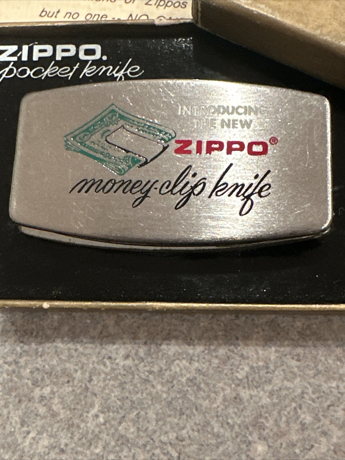 RARE 1960s VINTAGE INTRODUCING THE NEW ZIPPPO Pocket Knife Colorful Graphic NMIB