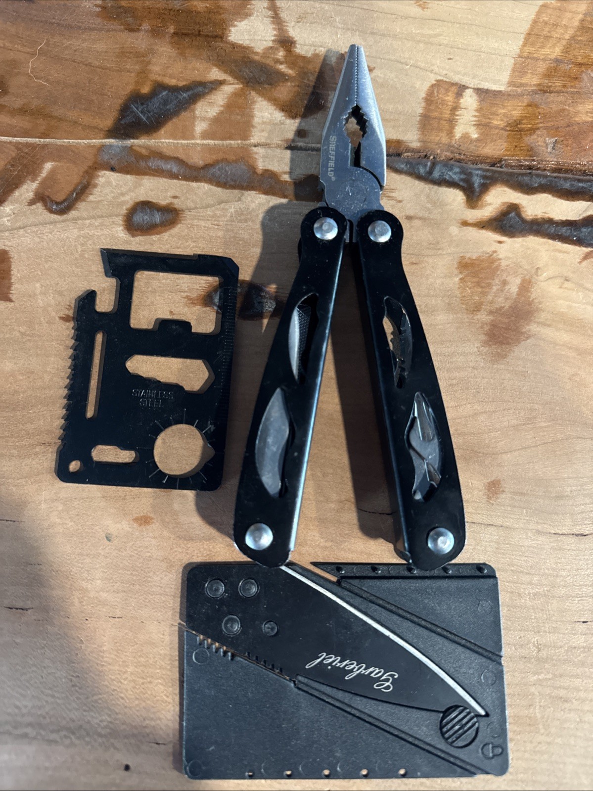 Sheffield Multi-tool Pliers (Black) Plain & Serrated Blade File Screwdrivers