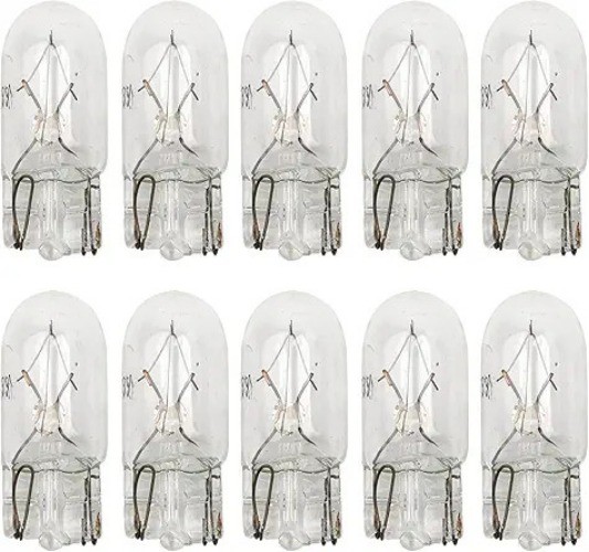 10Pcs T10 168 W3W Bulbs Halogen Light for License Plate Light Side Marker Speedo
