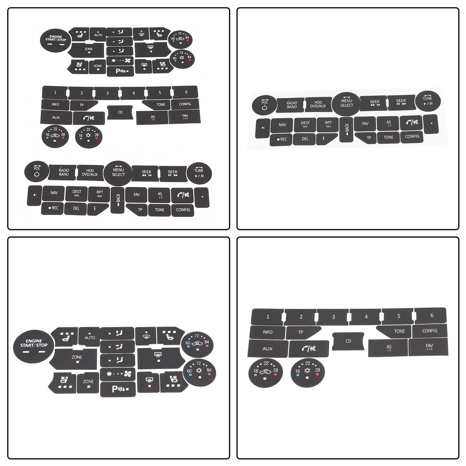 Button Repair Decals Climate Control Radio Stickers For SAAB 3rd Gen 9-5NG 9-4X