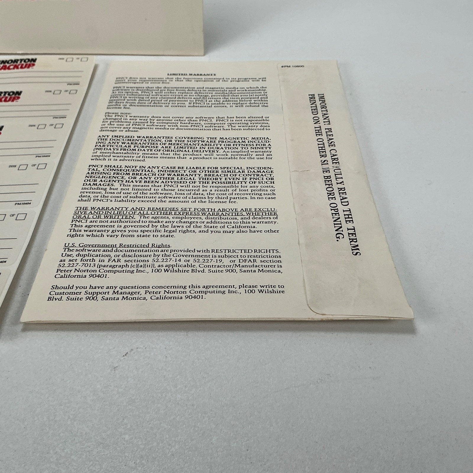 The Norton Backup Vintage Computer Software and Manual for IBM PC