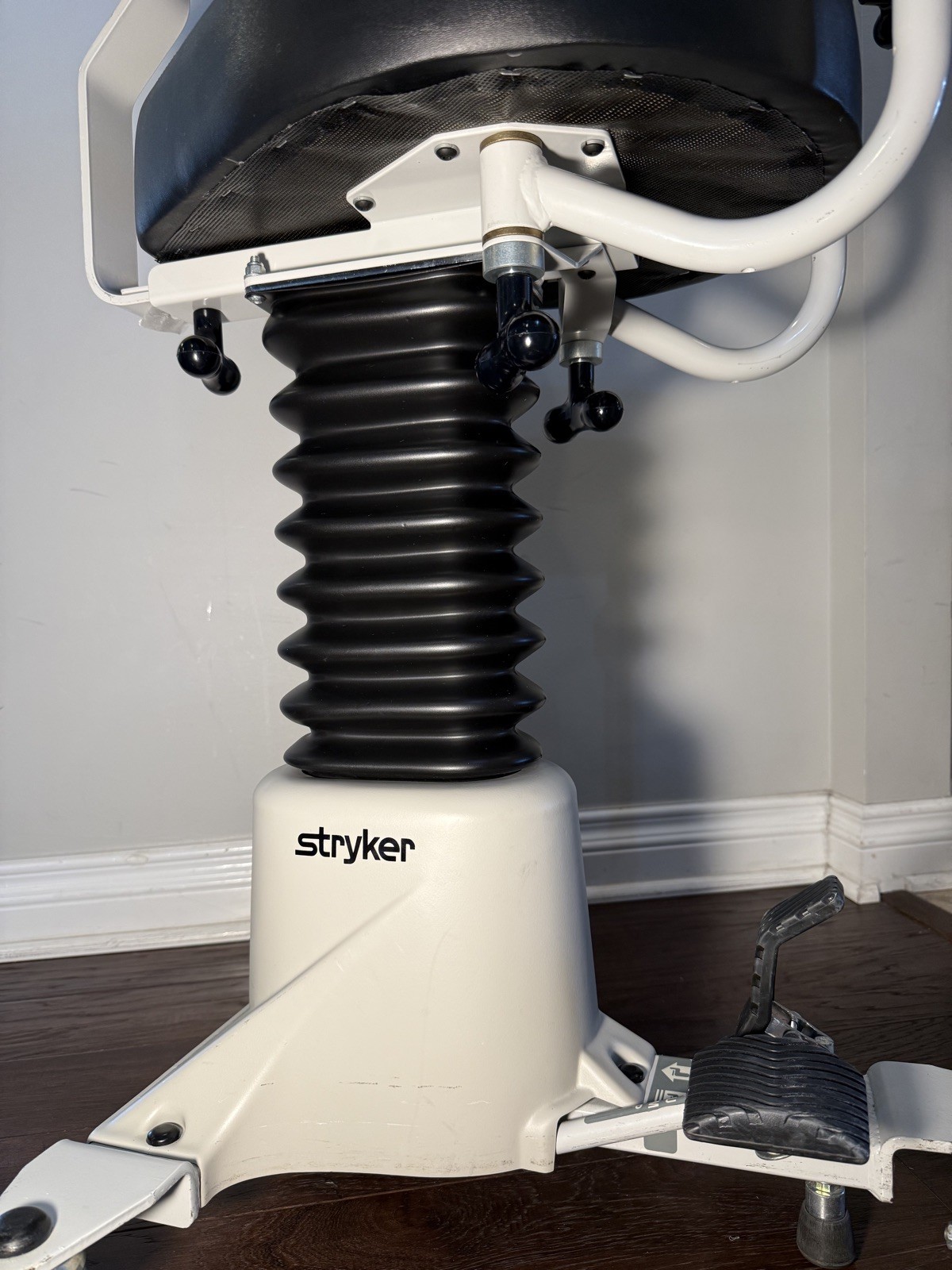 Stryker 830 SurgiStool II Surgeon Stool w/ Adjustable Back and Armrests
