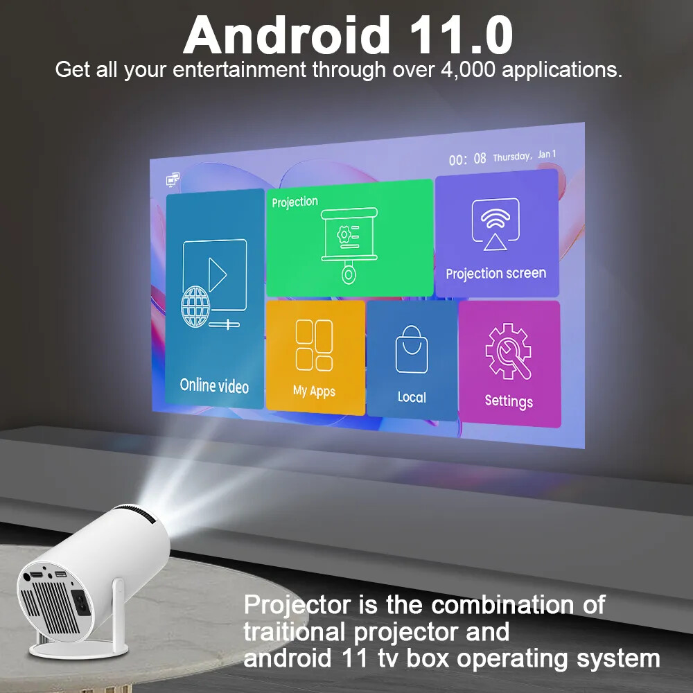 Proyector Para Moviles Celular Wifi Bluetooth Android Y Ios Iphone Portatil Mini