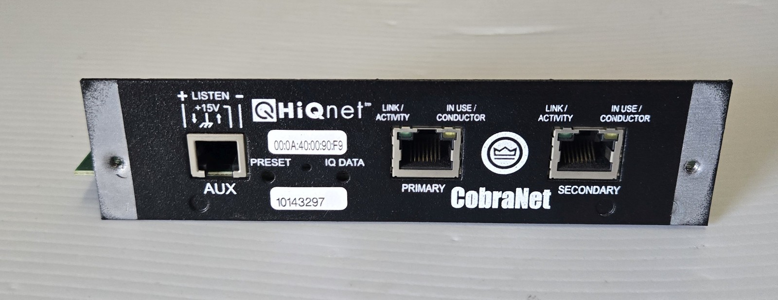 Crown CTs 8200 Amplifier Cobra Net HiQnet CobraNet Network Module