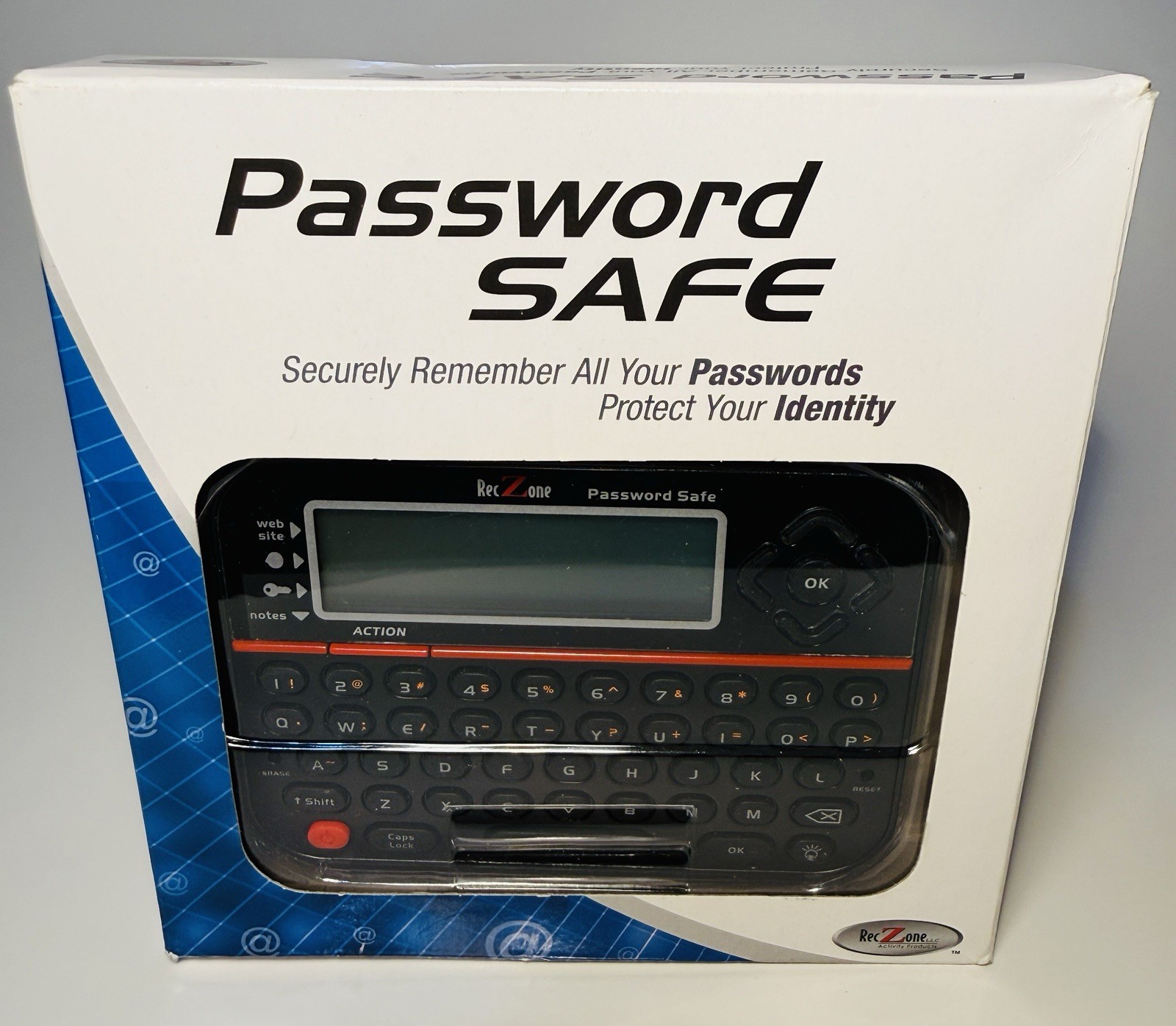 RecZone Password Safe Model 595 Backlit LCD Built-in Memory Storage