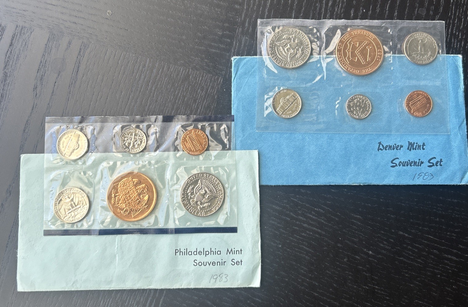 1983 AUTHENTIC US MINT UNCIRCULATED DENVER AND PHILADELPHIA SOUVENIR SETS