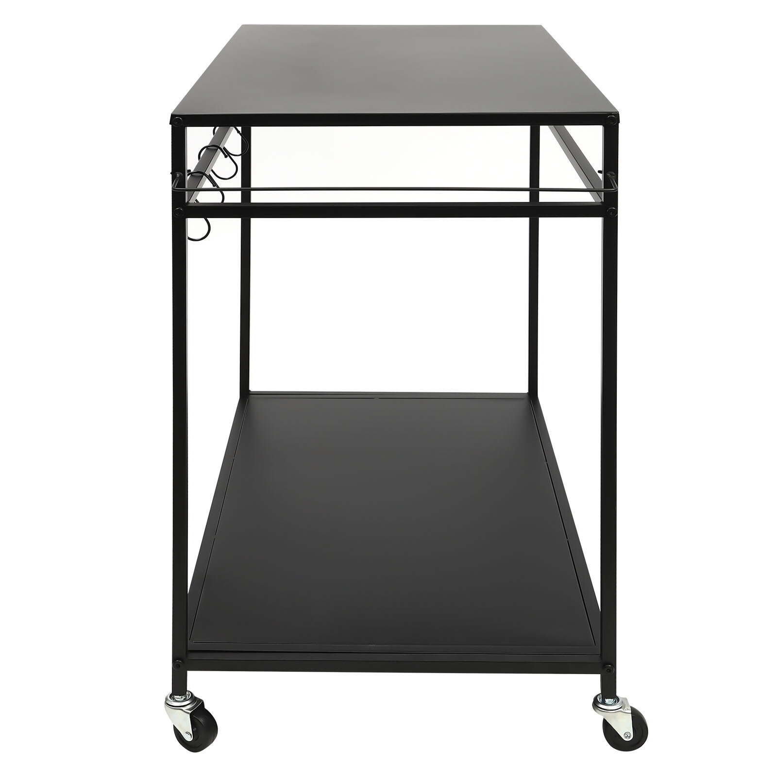 Kitchen BBQ Food Prep Work Cart Table Stand Mobile Storage Rack Grid Panel 2Tier