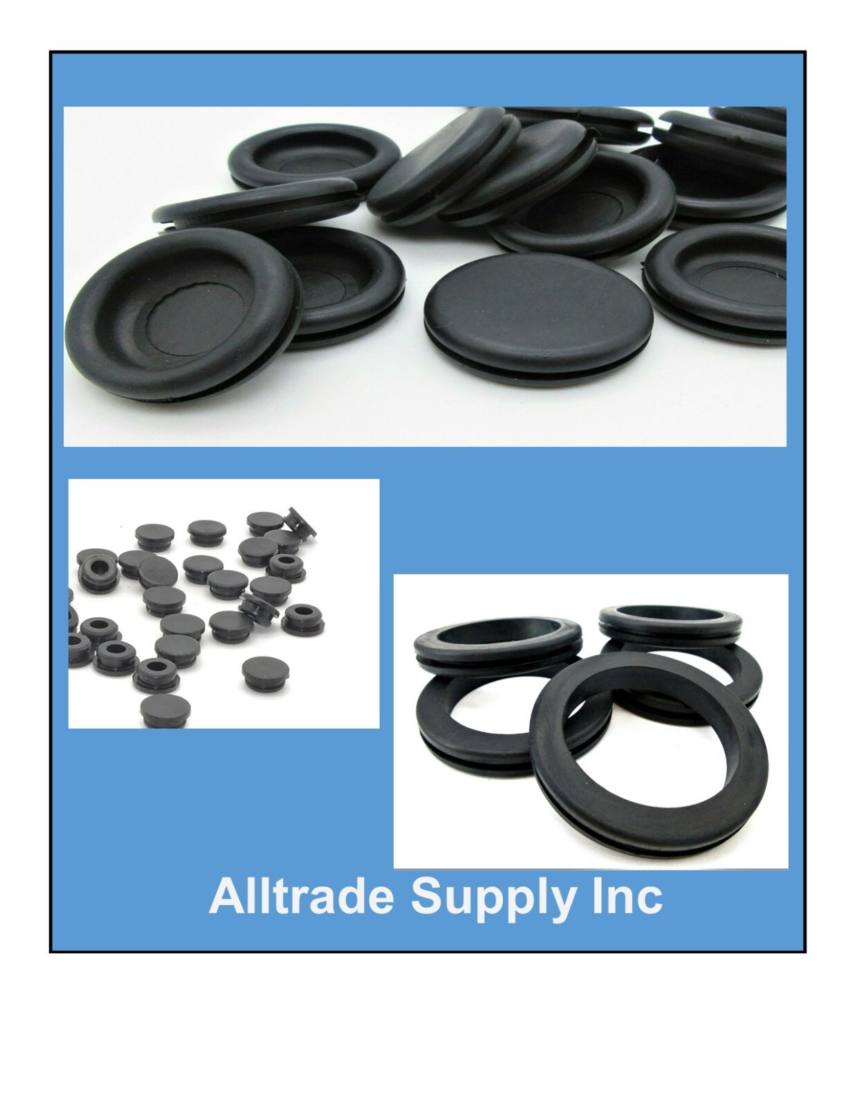7/16” Solid Rubber Grommet Panel Plug 5/8" OD Fits 1/8” Thick Panel