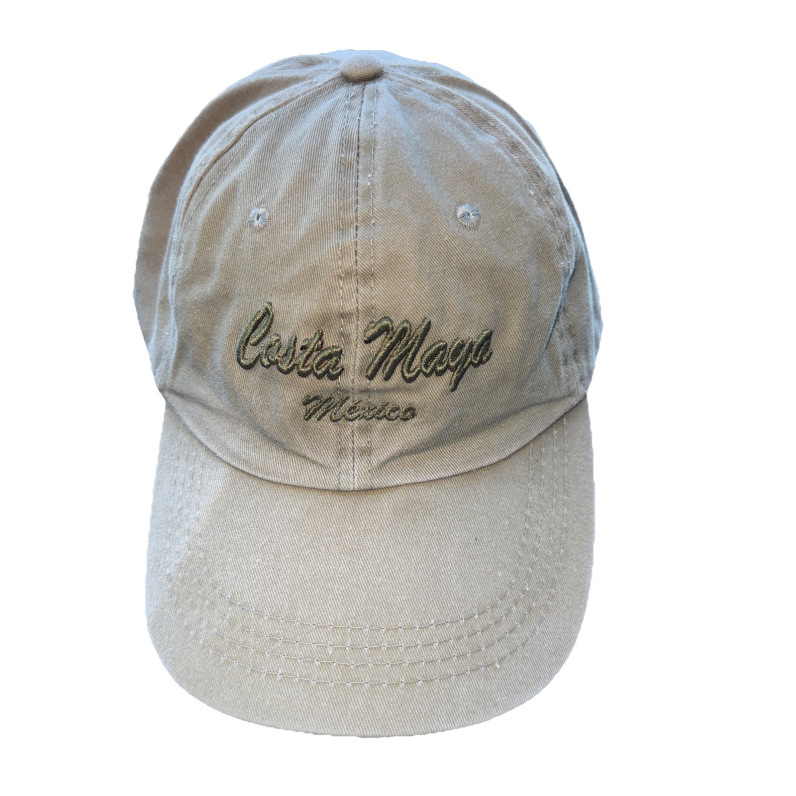 Casta Mayo Mexico Olive Green Cotton Hat Cap Hook Loop Worn DKPS Gorras