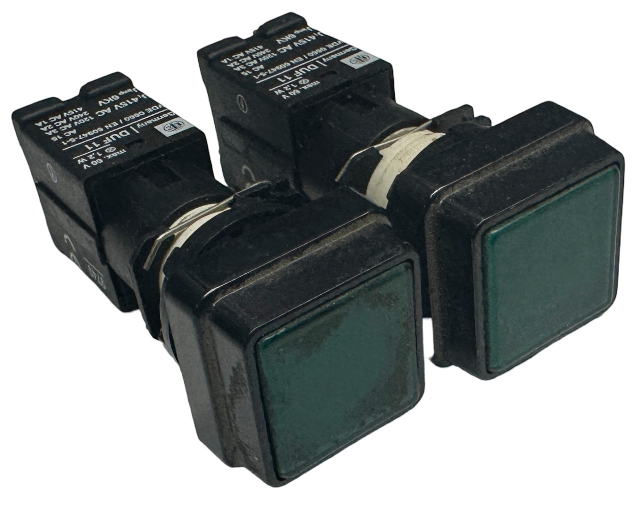 Lot of (2) Telemecanique DUF11 Pushbutton Switch Green 120-415V AC