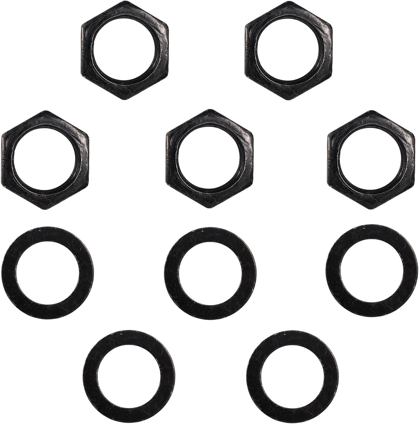 5 Set of Guitar Jack Nut and Washer, Alloy Thread 3/8"-32U Input Output Jack Nut