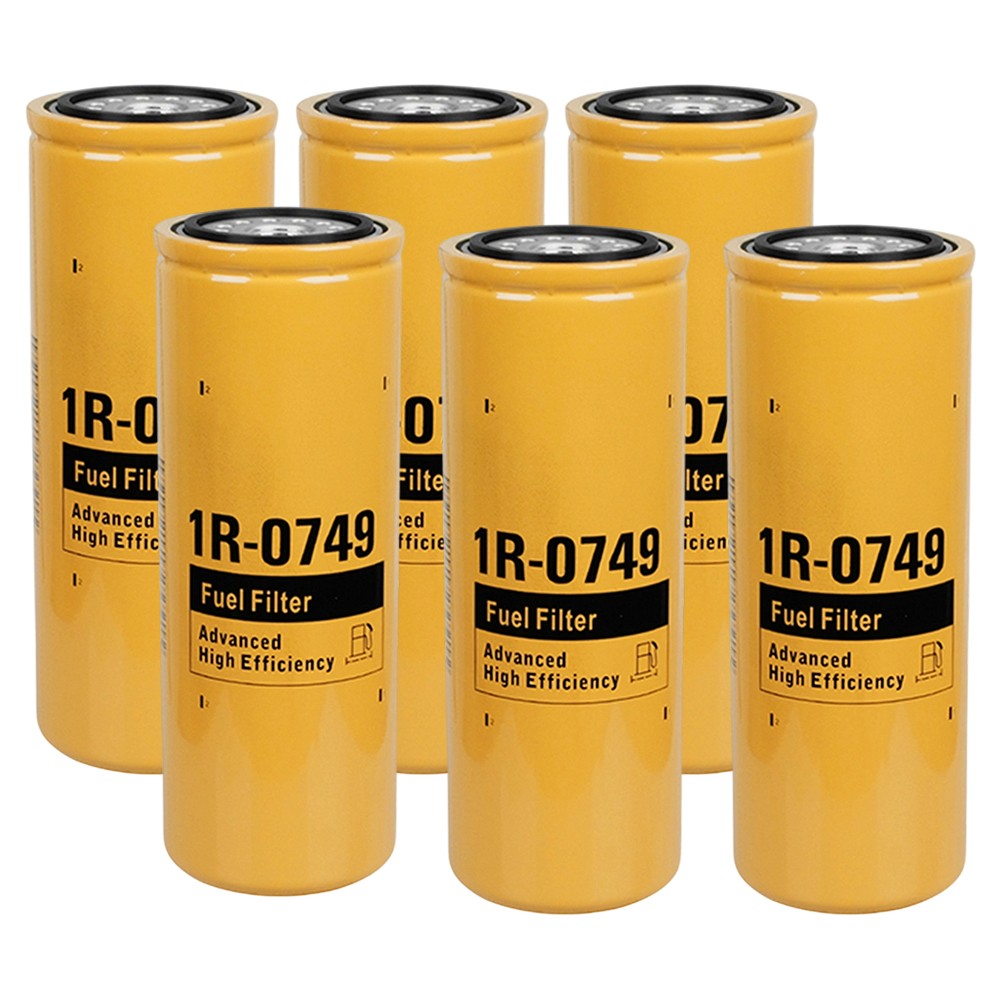 6x Fuel Filter 1R-0749 Compatible With Caterpillar Engine C-10/12/13/15/16 3408B