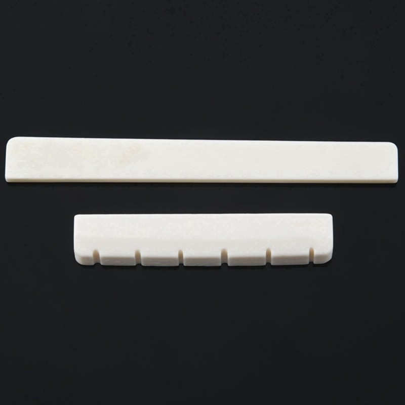 2PcsClassical Guitar Bone Nuts 52mm 6 String Slotted for Classical Guitar Parts
