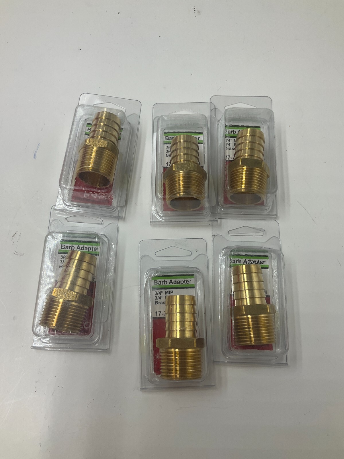 (QTY 6) LASCO 17-7769 3/4" Male Pipe Thread x 3/4" Hose Barb Brass Adapter