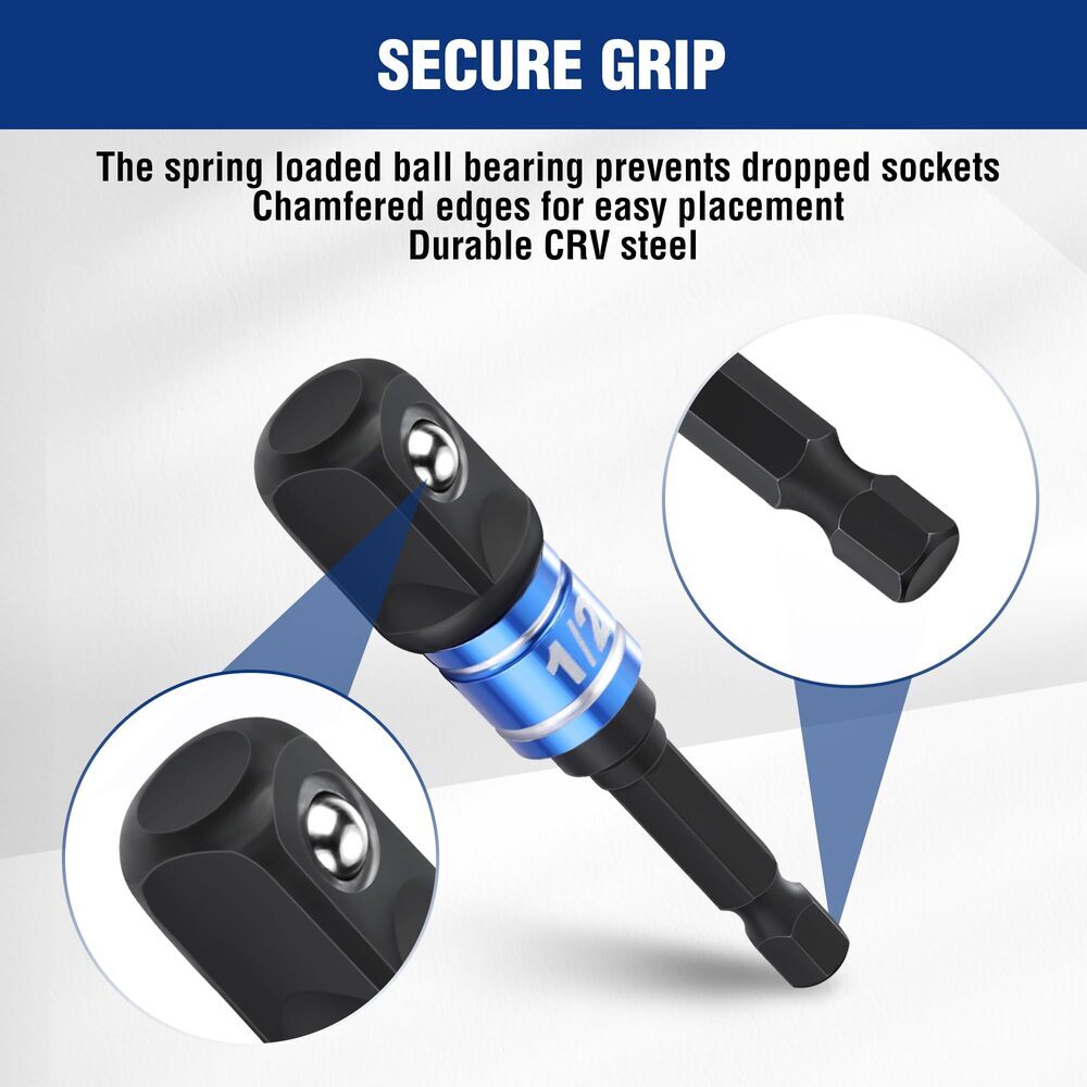 WORKPRO 9PCS Impact Grade Socket Adapter Set Basic/Swivel/Long for Power Drill
