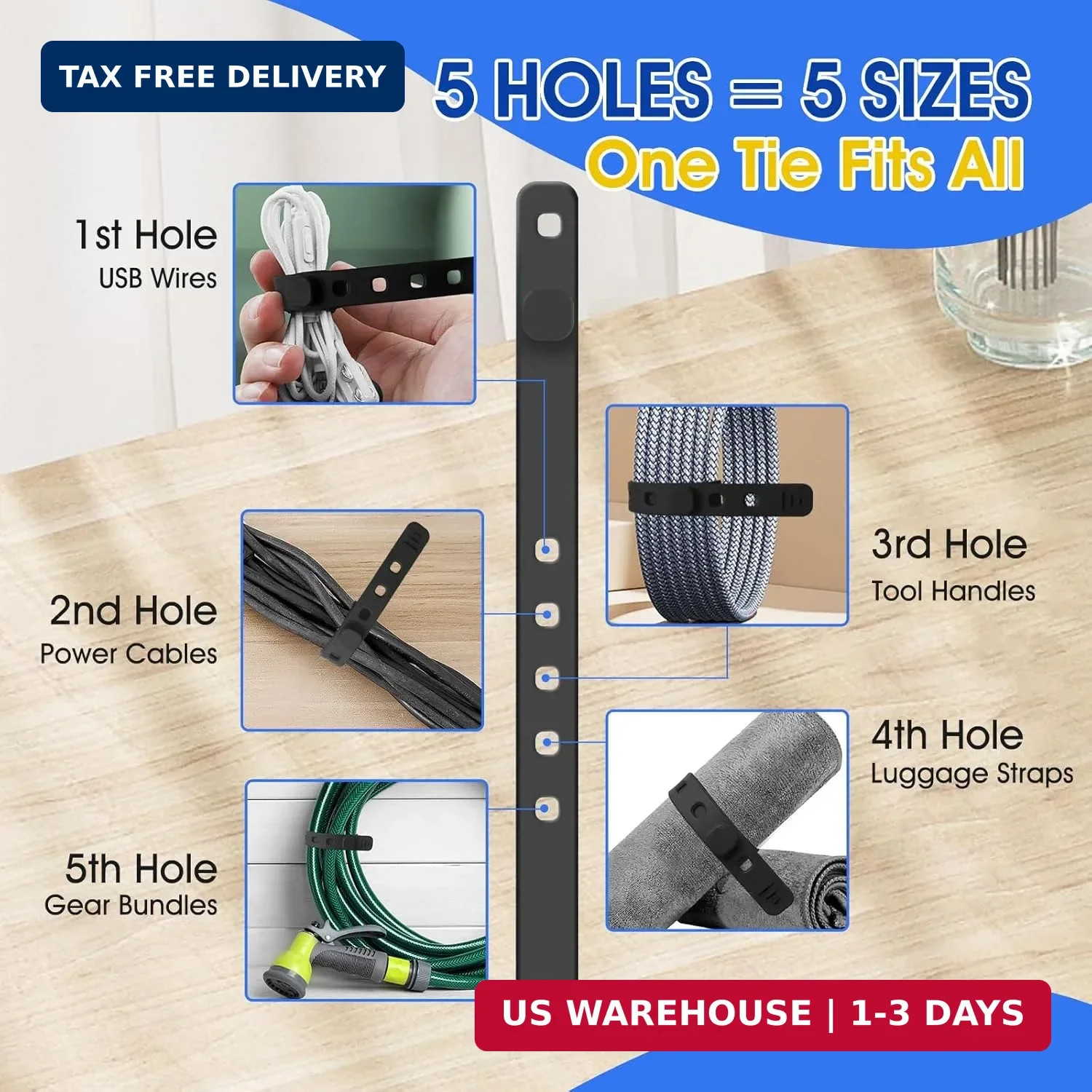 AROIC 90Pcs Silicone Cable Ties with 3 Sizes,Reusable and Washable with Adjustab